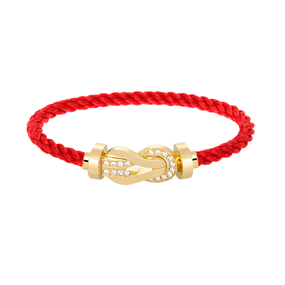 [AURORA]CHANCE LARGE 8 FIGURE BUCKLE HALF DIAMOND BRACELET GOLD