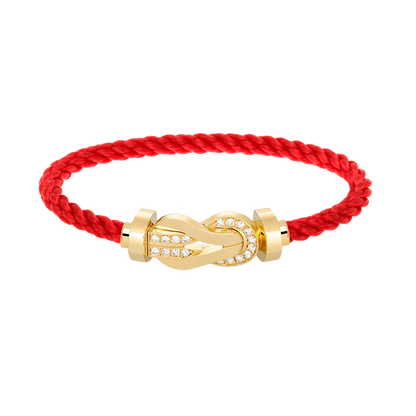 [AURORA]CHANCE LARGE 8 FIGURE BUCKLE HALF DIAMOND BRACELET GOLD