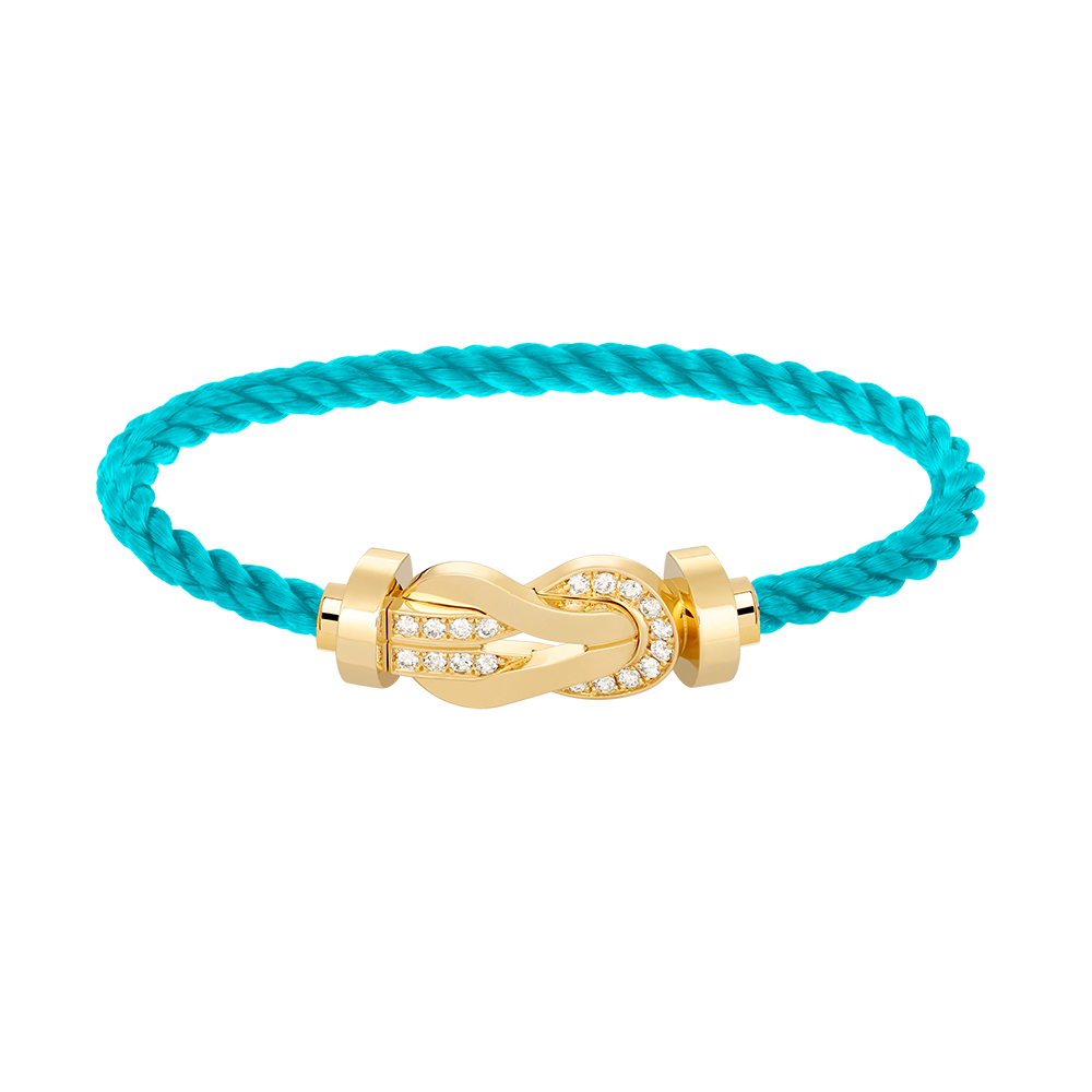[AURORA]CHANCE LARGE 8 FIGURE BUCKLE HALF DIAMOND BRACELET GOLD
