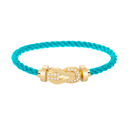 [AURORA]CHANCE LARGE 8 FIGURE BUCKLE HALF DIAMOND BRACELET GOLD