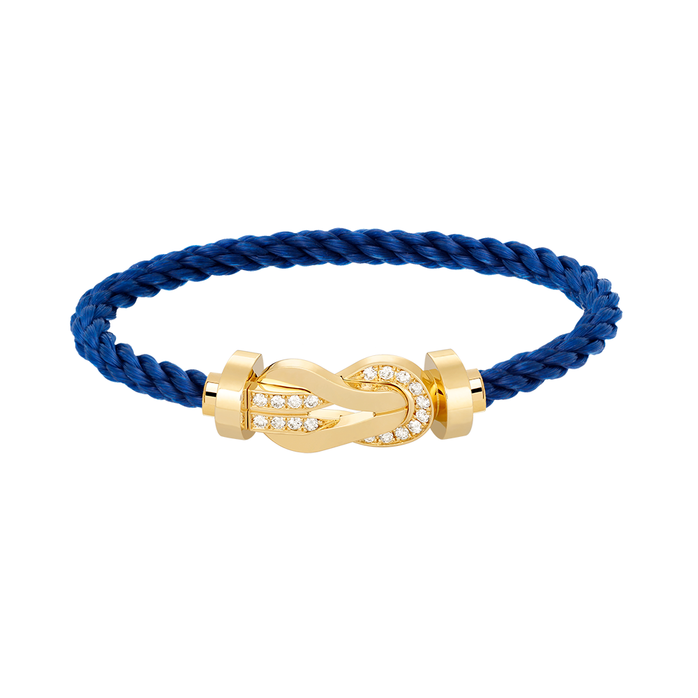 [AURORA]CHANCE LARGE 8 FIGURE BUCKLE HALF DIAMOND BRACELET GOLD