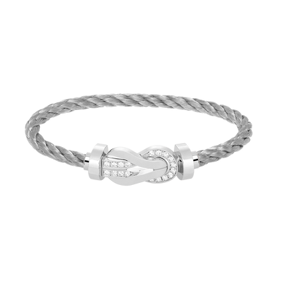 [AURORA]CHANCE GROSSES 8-FACH-SCHNALLE HALBDIAMANTARMBAND SILBER