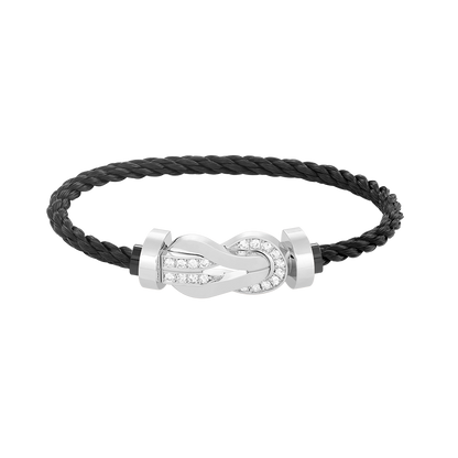 [AURORA]CHANCE GROSSES 8-FACH-SCHNALLE HALBDIAMANTARMBAND SILBER