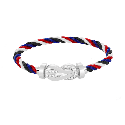 [AURORA]CHANCE GROSSES 8-FACH-SCHNALLE HALBDIAMANTARMBAND SILBER