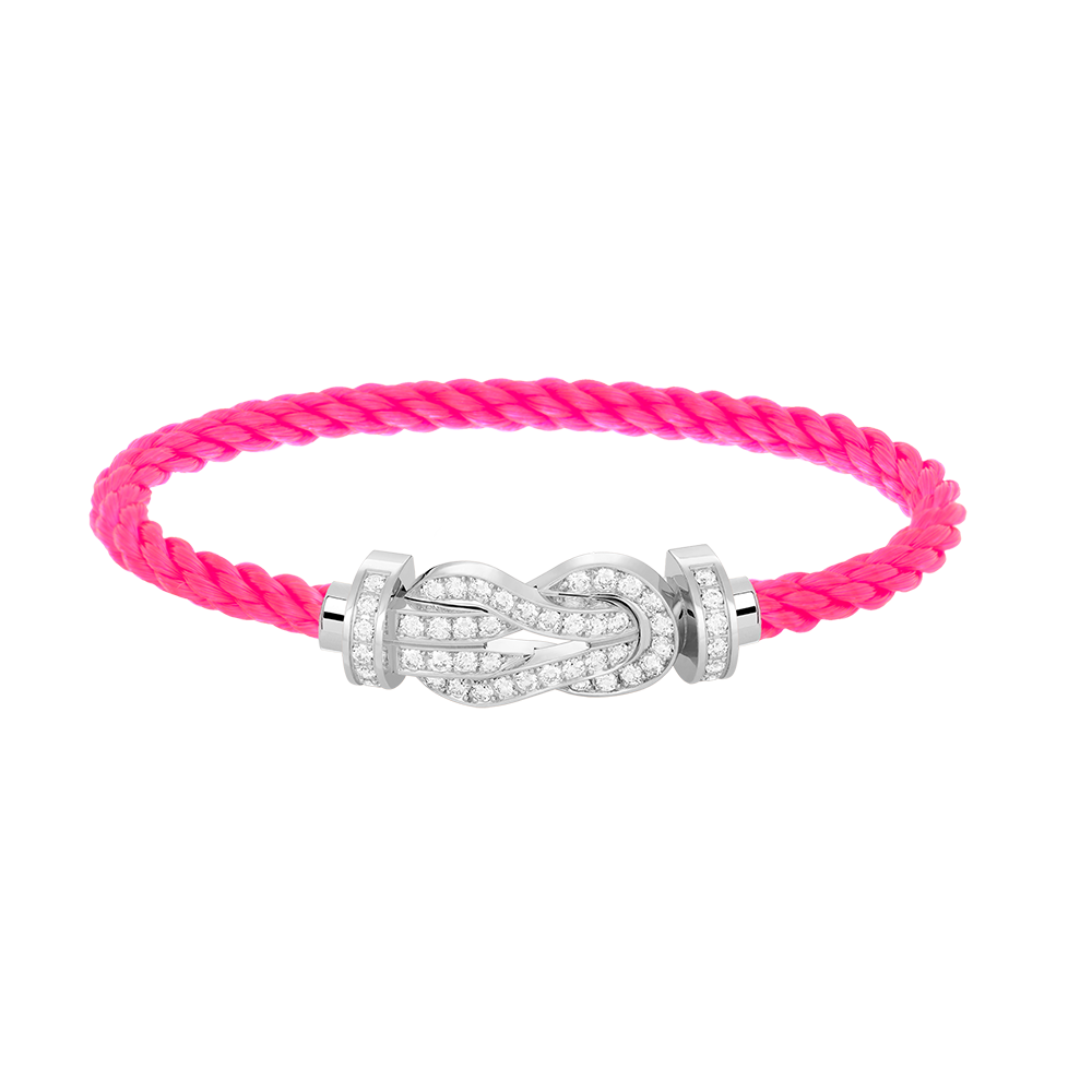 [AURORA]CHANCE LARGE 8 FIGURE BUCKLE FULL DIAMOND BRACELET SILVER