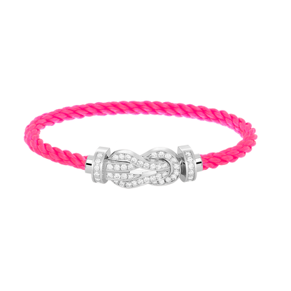 [AURORA]CHANCE LARGE 8 FIGURE BUCKLE FULL DIAMOND BRACELET SILVER