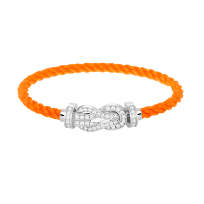 [AURORA]CHANCE LARGE 8 FIGURE BUCKLE FULL DIAMOND BRACELET SILVER