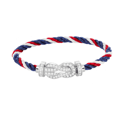 [AURORA]CHANCE LARGE 8 FIGURE BUCKLE FULL DIAMOND BRACELET SILVER