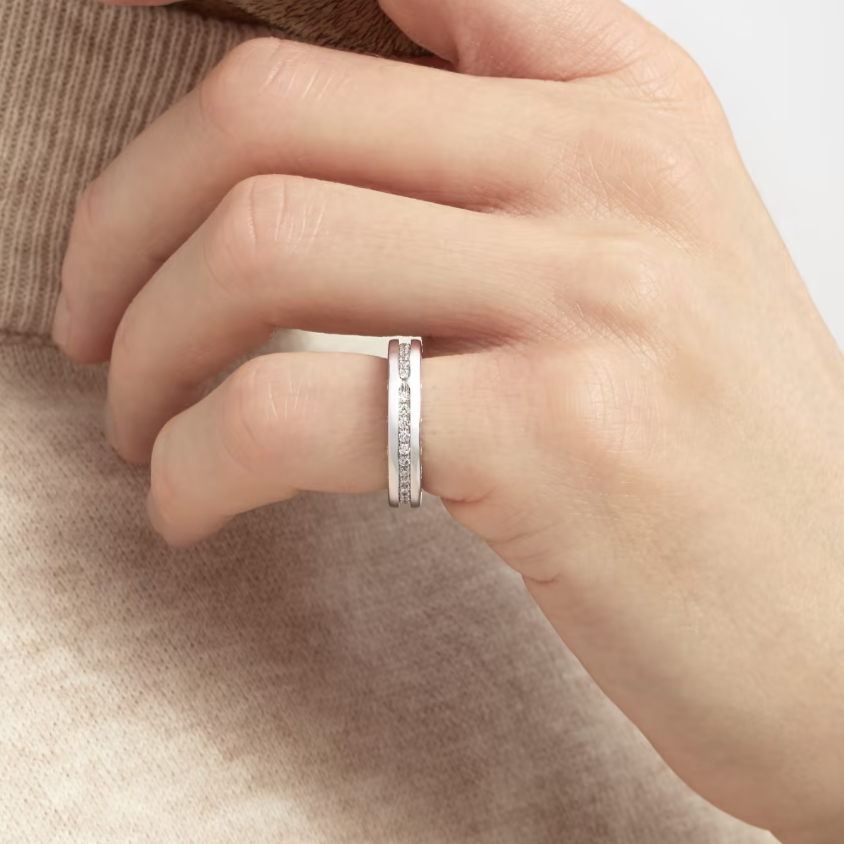 [AURORA]ZERO 1 ONE-BAND PAVED DIAMONDS ON THE SPIRAL RING