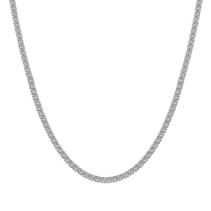 [AURORA]Delicate Round Shape Tennis Necklace