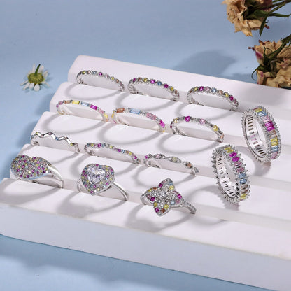 [AURORA]Unique Scintillating Round Cut Daily Ring