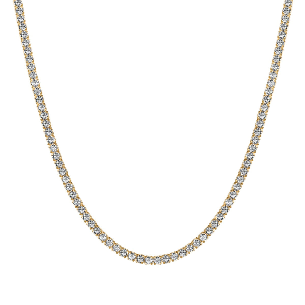 [AURORA]Delicate Round Shape Tennis Necklace