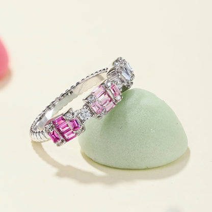 [AURORA]Unique Colorful Emerald Cut Party Ring