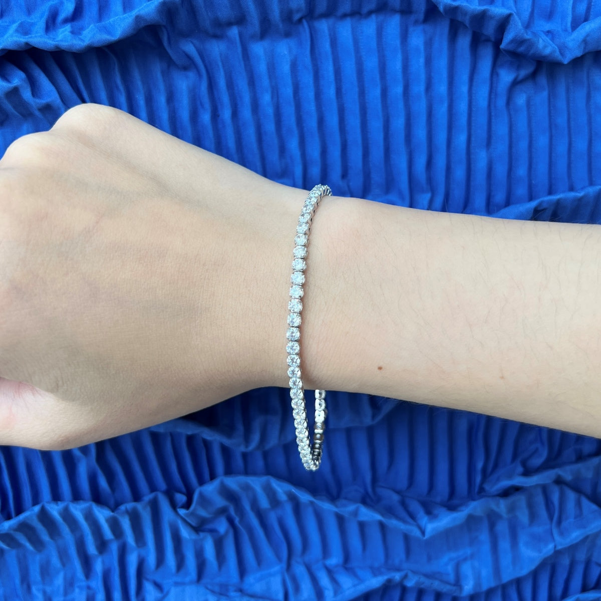 [AURORA]Sparkling Round Cut Daily Bracelet