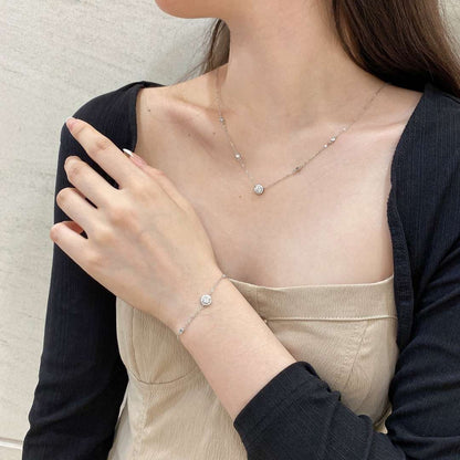 [AURORA]Dazzling Round Cut Shape Bracelet