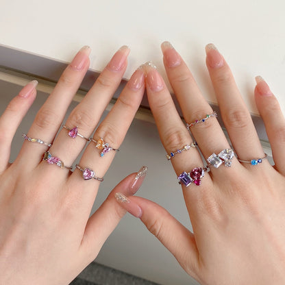 [AURORA]Unique Trapezoid Cut Daily Ring