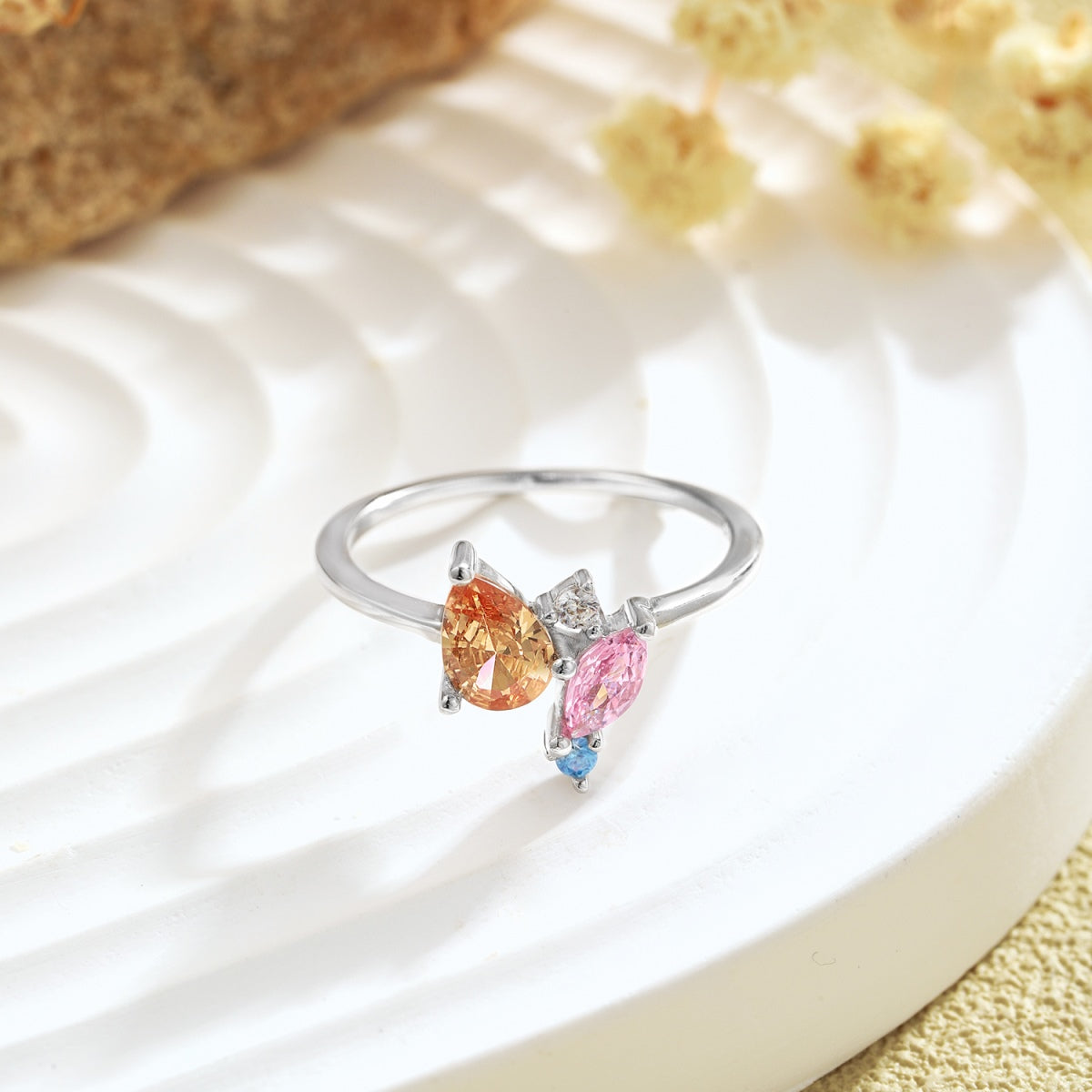 [AURORA]Radiant Colorful Multi Cut Daily Ring