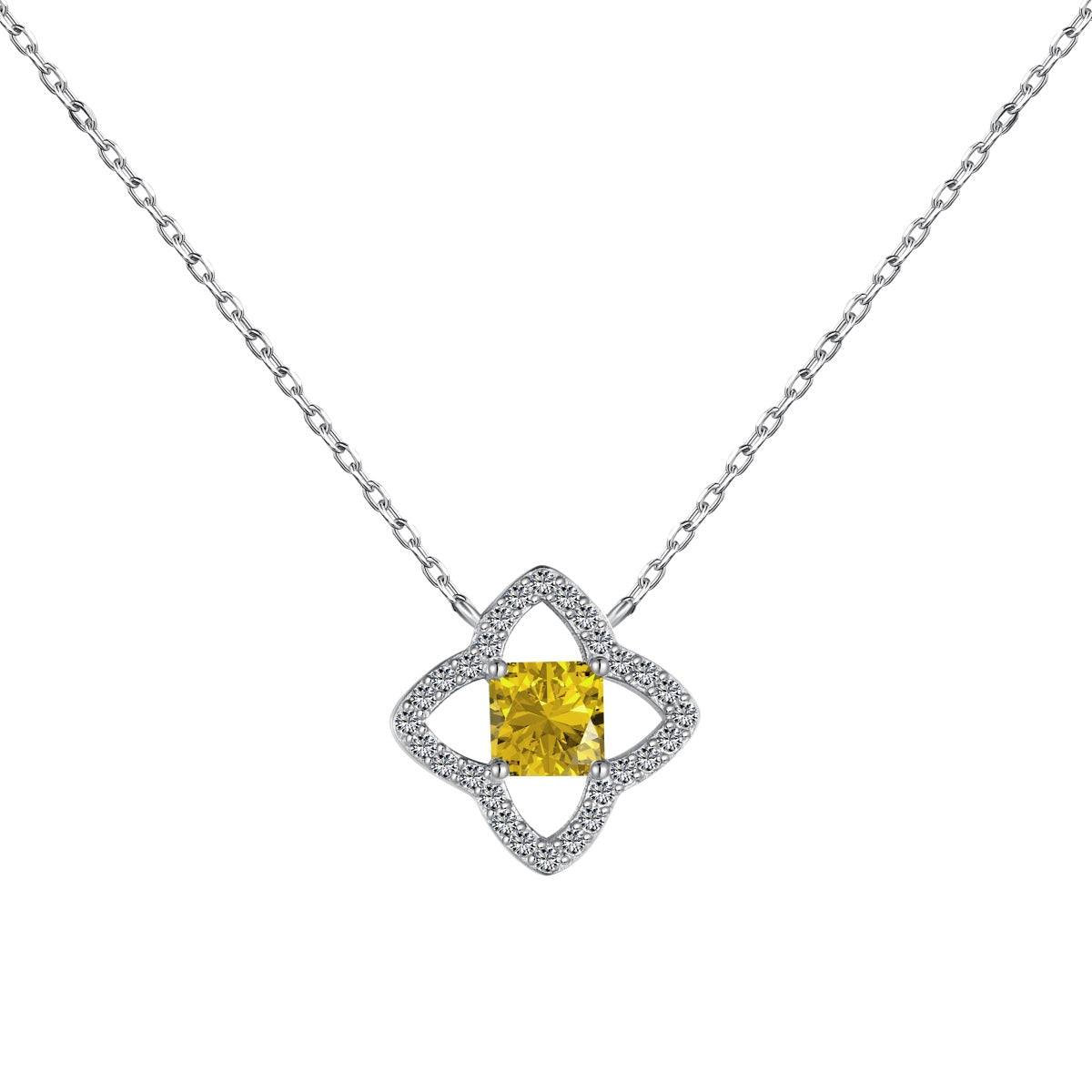 [AURORA]Exquisite Flower Shape Princess Cut Necklace