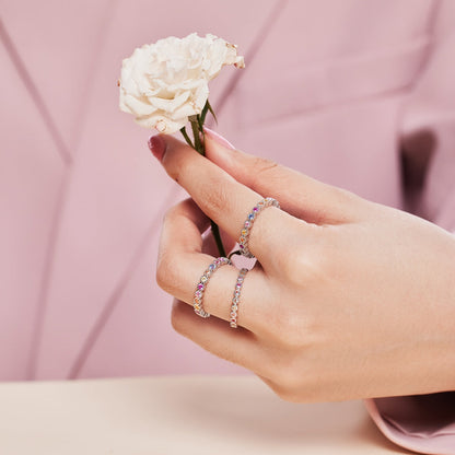 [AURORA]Radiant Sparkling Round Cut Daily Ring