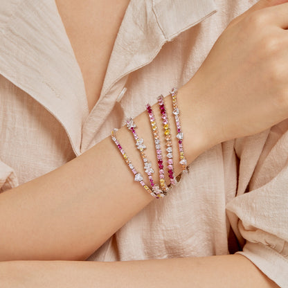[AURORA]Ornate Colorful Butterfly Shape Round Cut Daily Bracelet