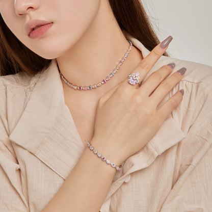 [AURORA]0.25 Carat Radiant Water Drop Shape Daily Bracelet