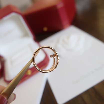 [AURORA]JUSTE RING 1.8MM PINK GOLD DOUBLE ROW DIAMONDS