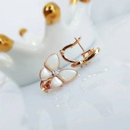 [AURORA]BUTTERFLY MOP DIAMOND EARRINGS