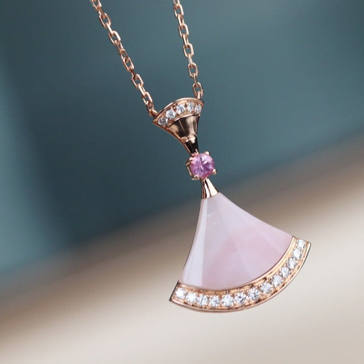 [AURORA]DREAM NECKLACE PINK MOP DIAMOND