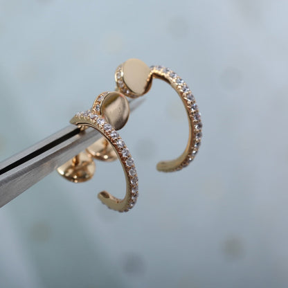 [AURORA]JUSTE OHRRINGE 12,75 MM ROTGOLD DIAMANT