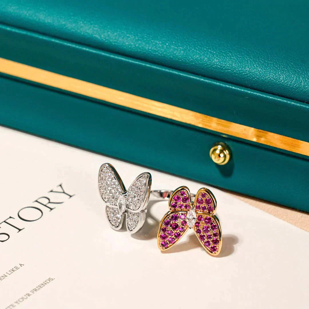 [AURORA]TWIN BUTTERFLY DIAMOND RING