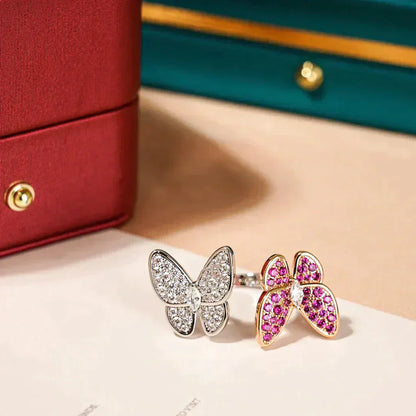 [AURORA]TWIN BUTTERFLY DIAMOND RING