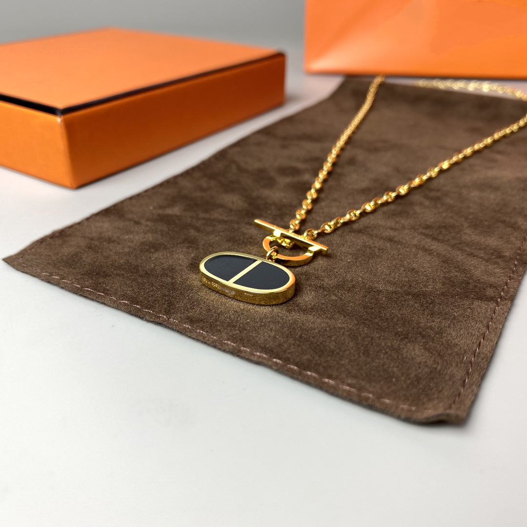 [AURORA]CHAINE VERSO BLACK CERAMIC NECKLACE