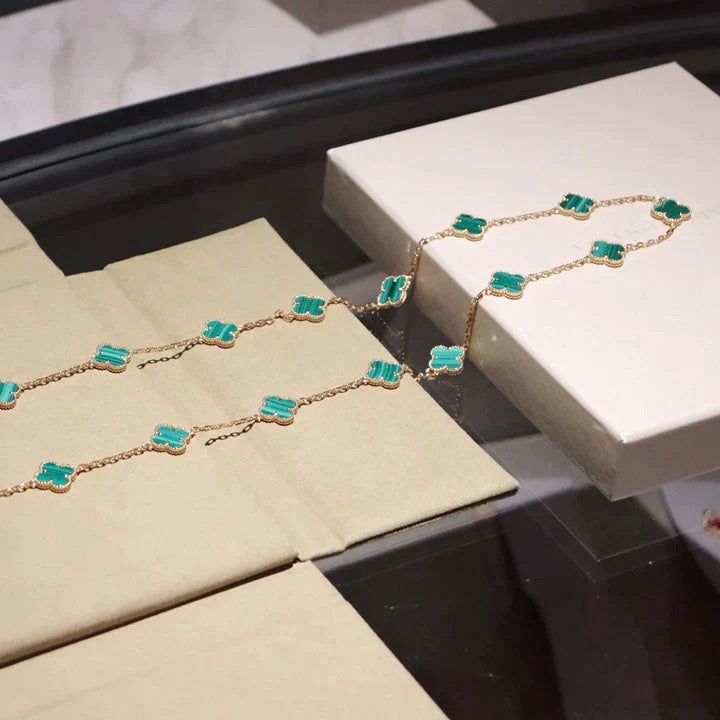 [AURORA]CLOVER 20 MOTIFS MALACHITE GOLD