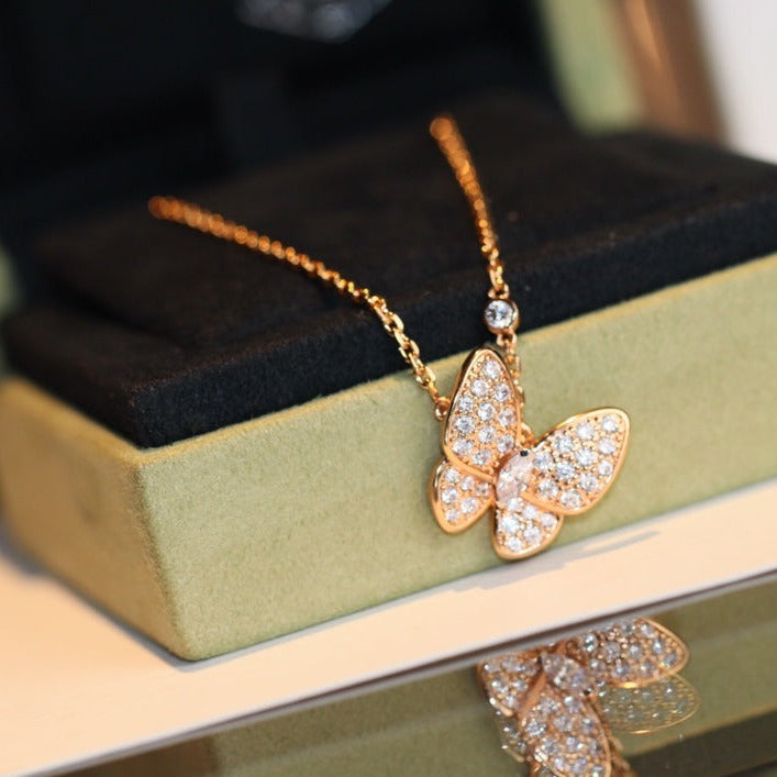 [AURORA]BUTTERFLY DIAMOND NECKLACE