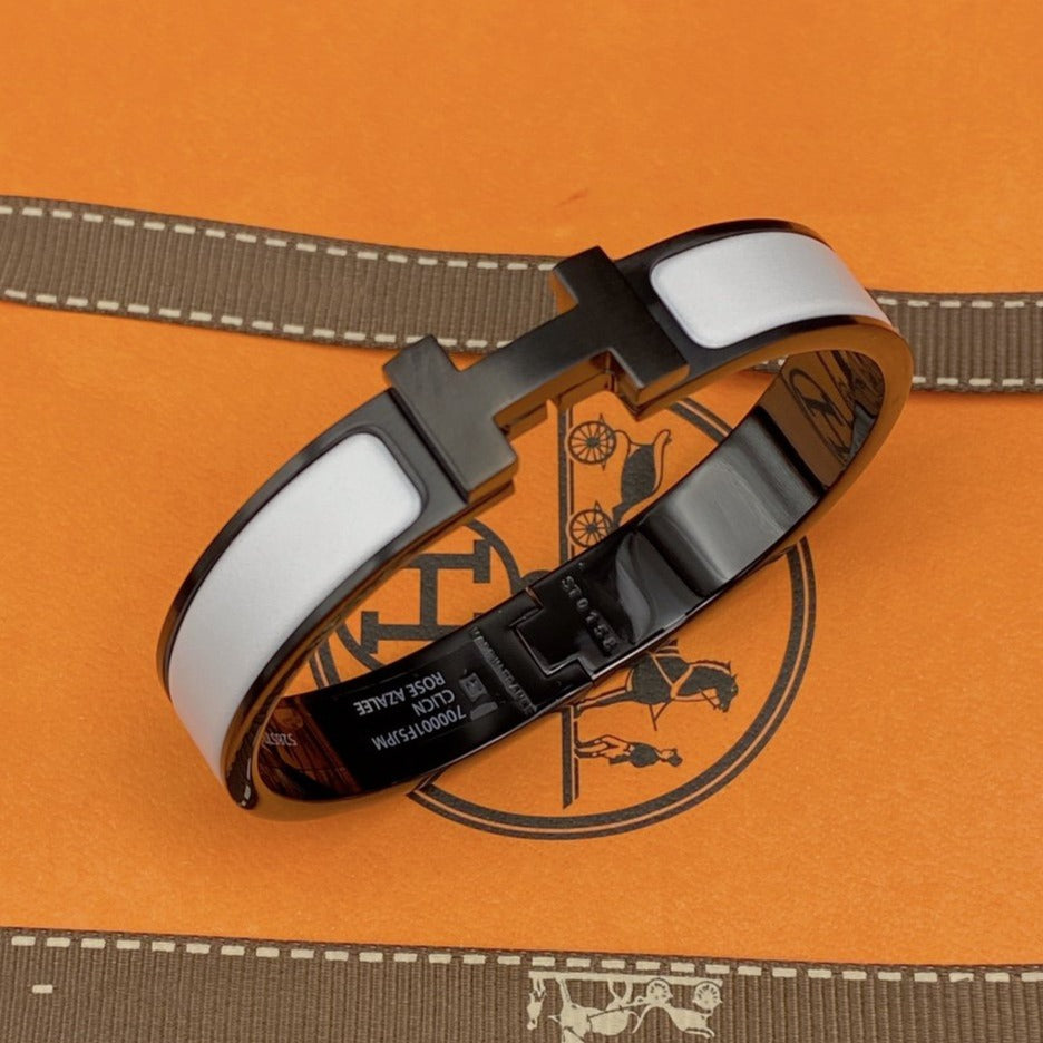 [AURORA]H BRACELET 12MM BLACK WHITE CERAMIC