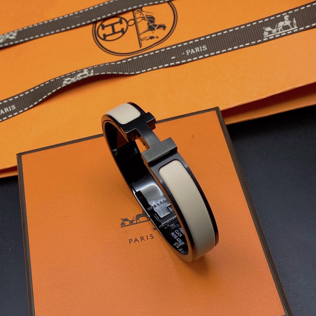 [AURORA]H BRACELET 12MM BLACK BEIGE CERAMIC