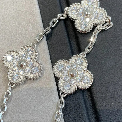 [AURORA]CLOVER 5 MOTIF FULL DIAMOND BRACELET COLLECTION