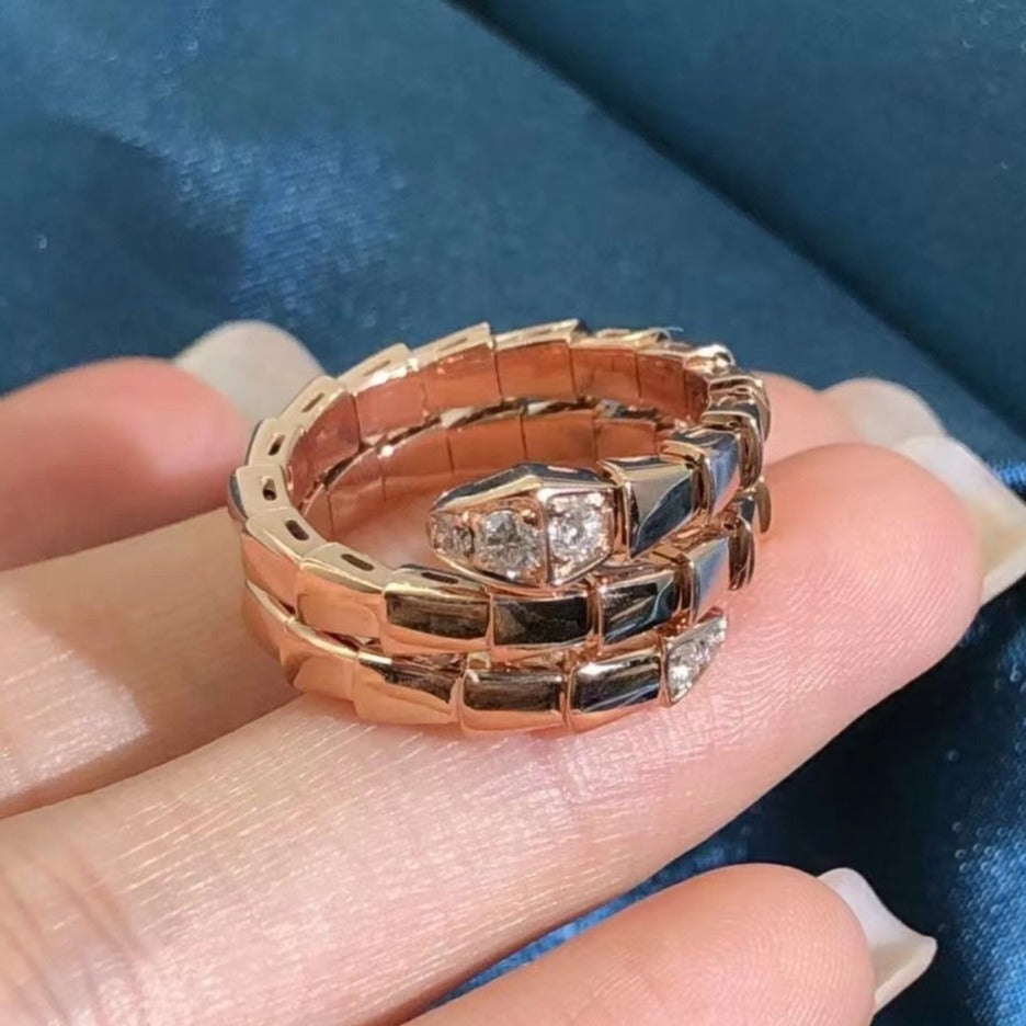 [AURORA]SERPENTS DOUBLE ROW DIAMOND RING