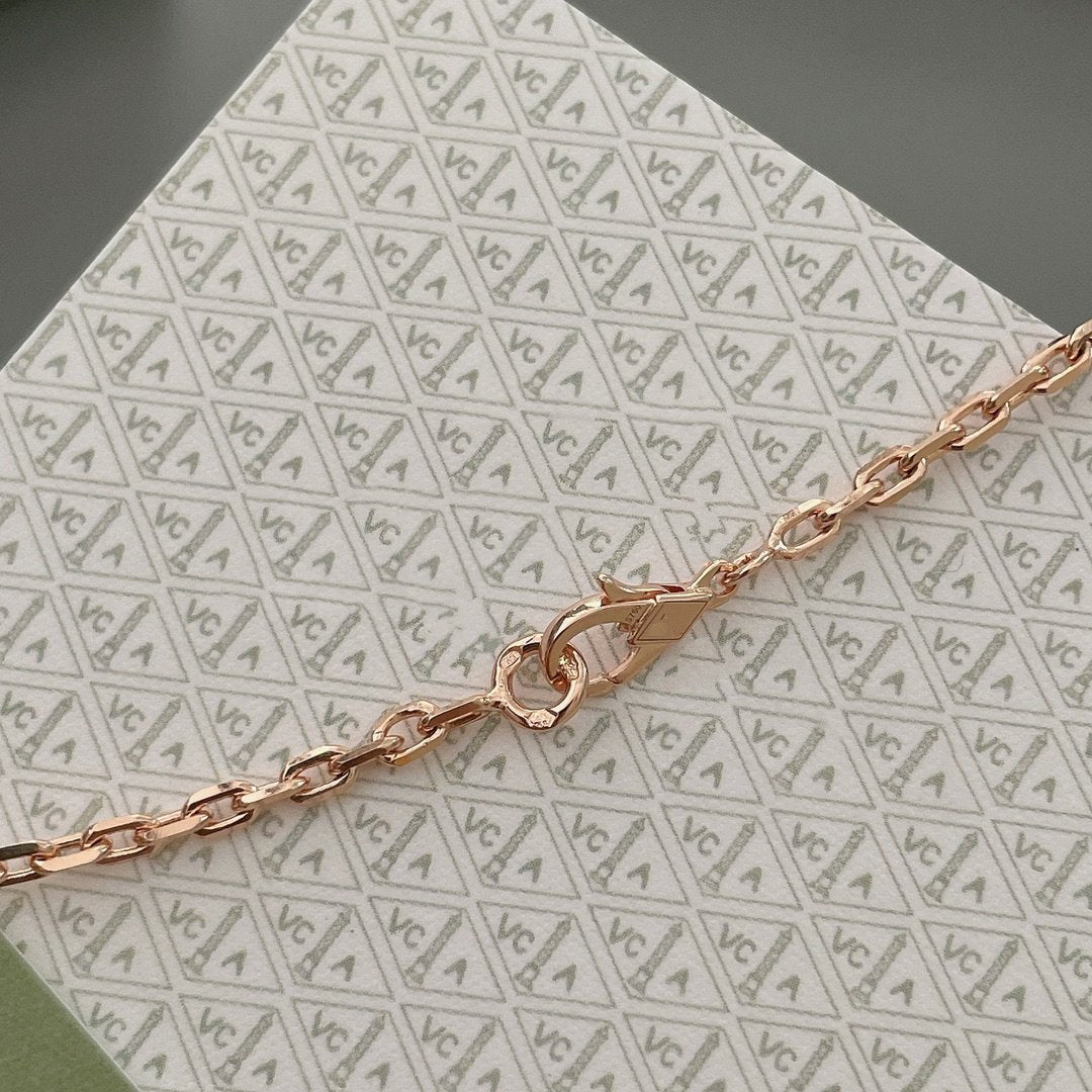 [AURORA]LUCKY SPRING 15 MOTIFS ROSE GOLD NECKLACE