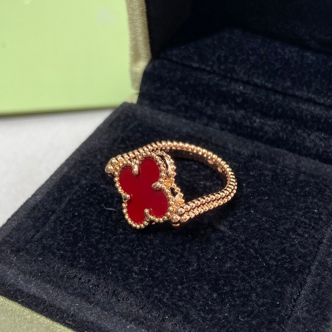 [AURORA]CLOVER RIVERSIBLE ROSE GOLD RING