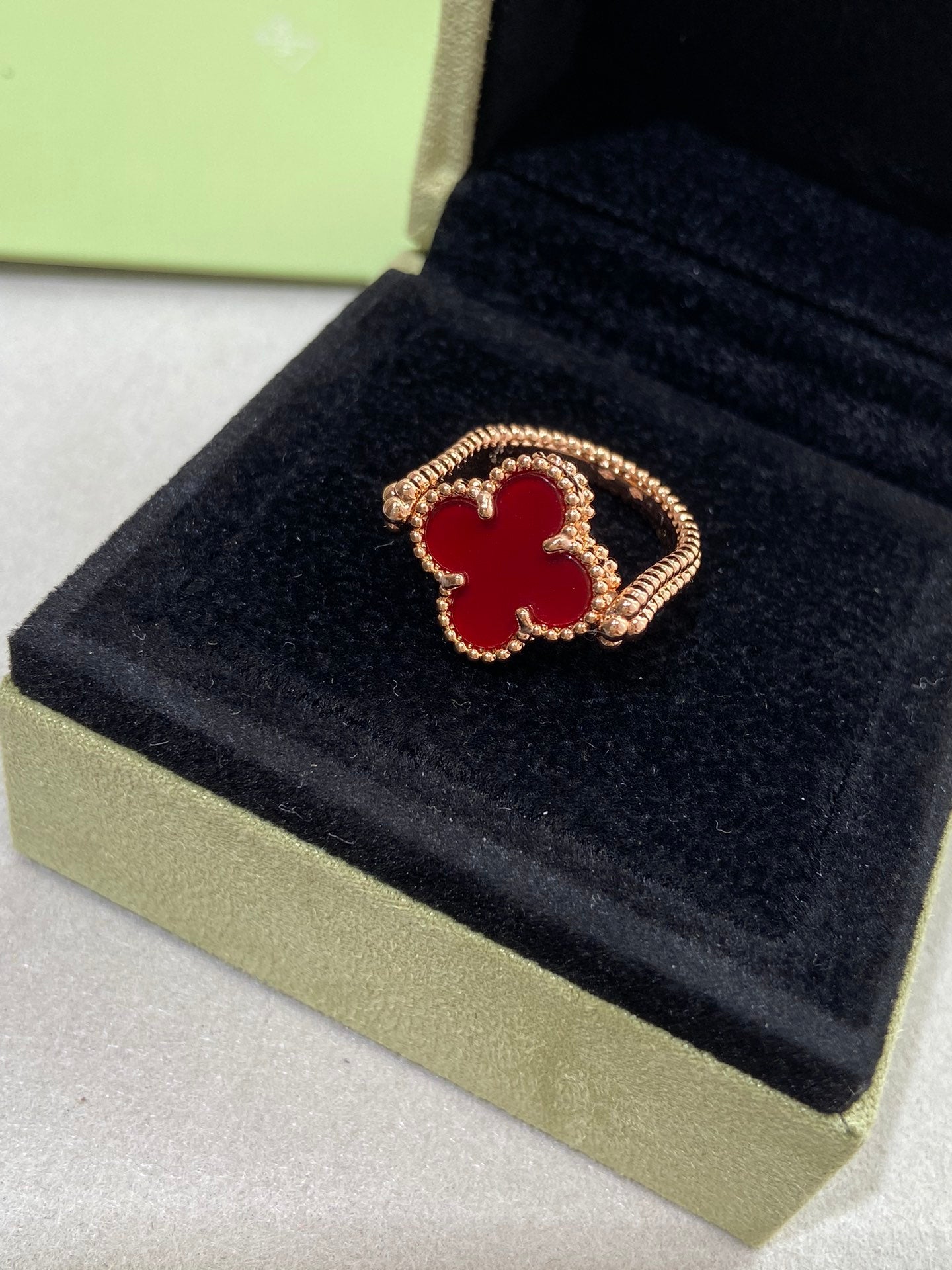 [AURORA]CLOVER RIVERSIBLE ROSE GOLD RING