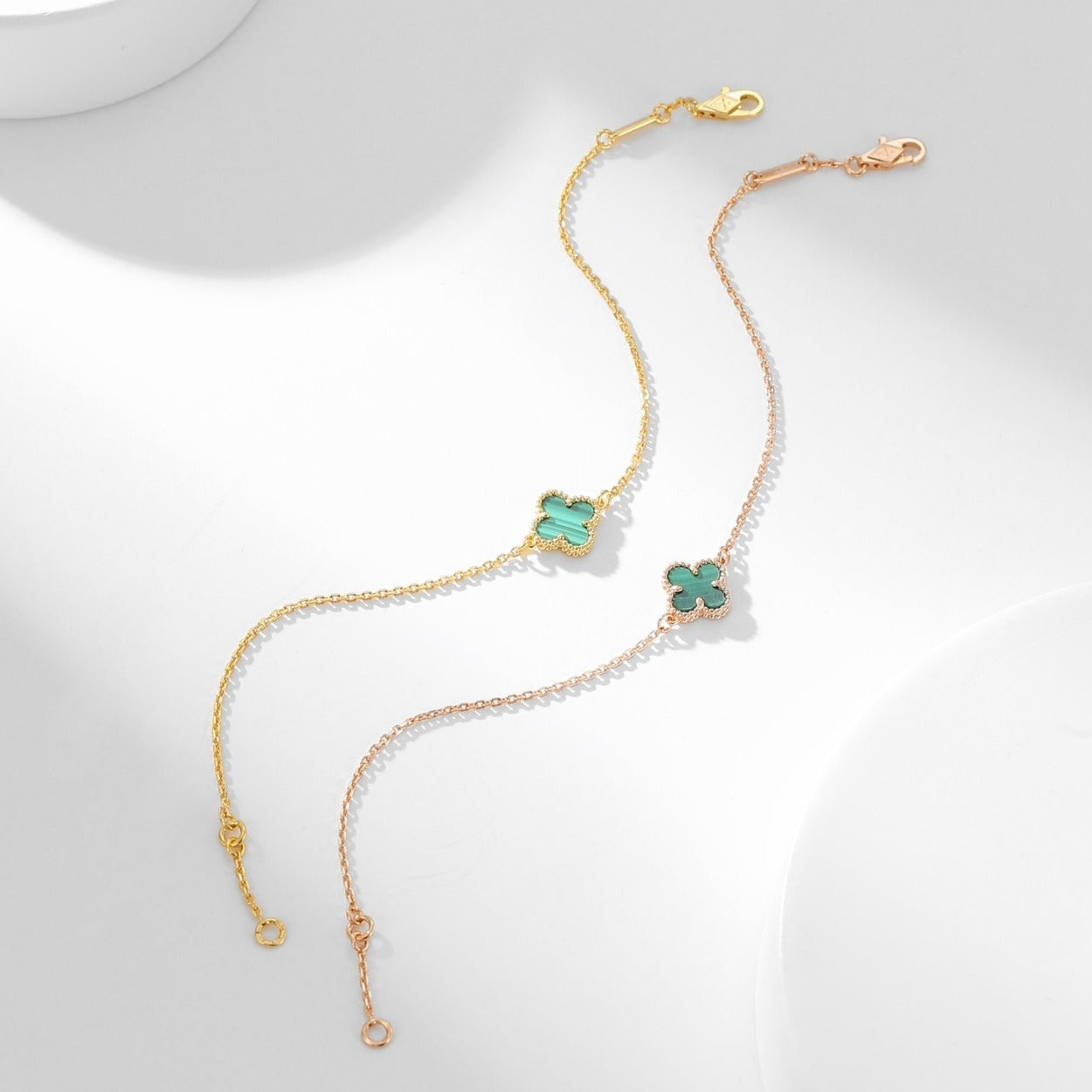 [AURORA]CLOVER BRACELET MALACHITE 1 MOTIF