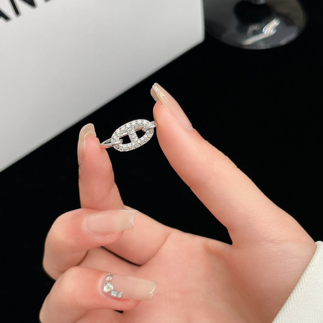 [AURORA]RONDE SMALL SILVER DIAMOND RING