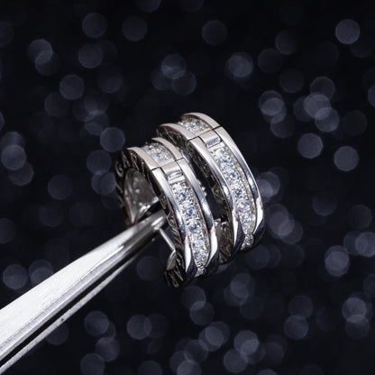 [AURORA]ZERO 1 MINI SILVER DIAMOND EARRINGS