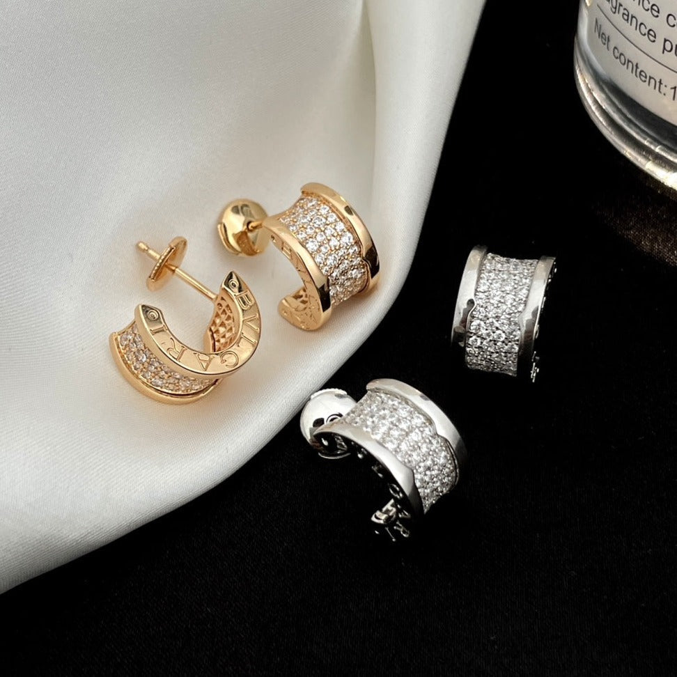 [AURORA]ZERO 1 DIAMOND PAVED EARRINGS