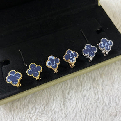 [AURORA]CLOVER PIETERSITE MEDIUM STUD EARRINGS