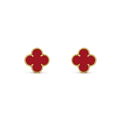 [AURORA]CLOVER MINI 9.5MM CARNELIAN EARRINGS