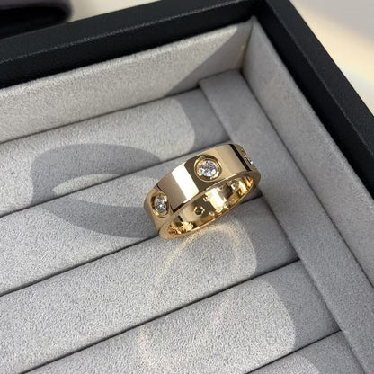 [AURORA] LIEBESRING 5,5 MM 6 DIAMANTEN ROTGOLD