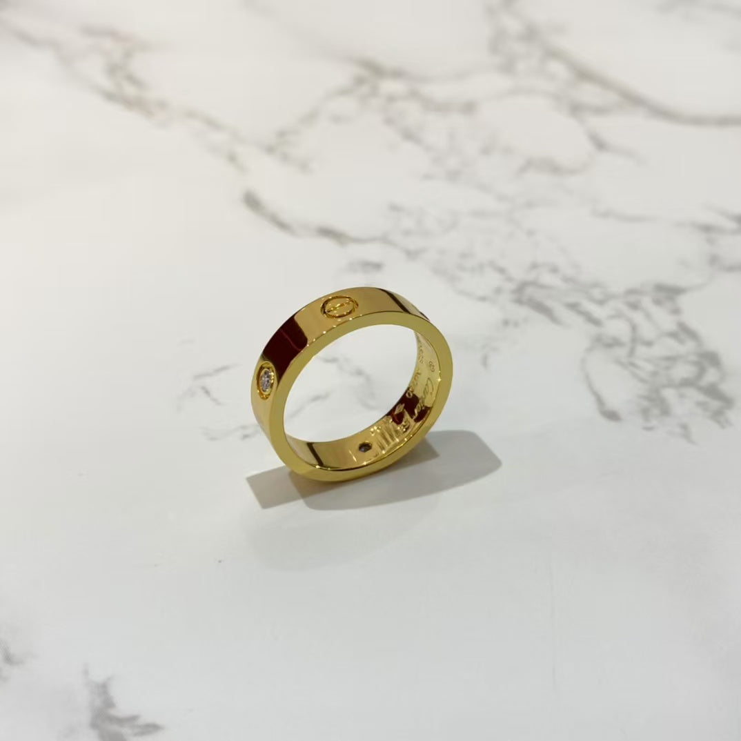[AURORA]LOVE RING 5.5MM 3 DIAMONDS GOLD