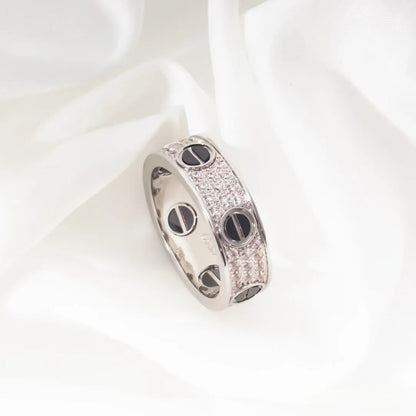 [AURORA]LOVE RING 5.5MM DIAMONDS PAVED CERAMIC